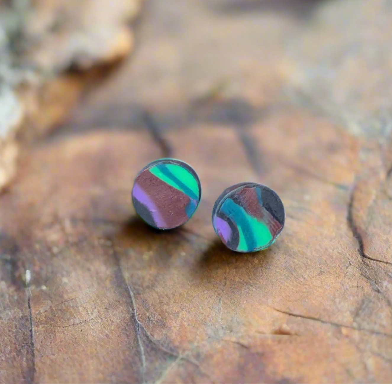 Clay stud earrings