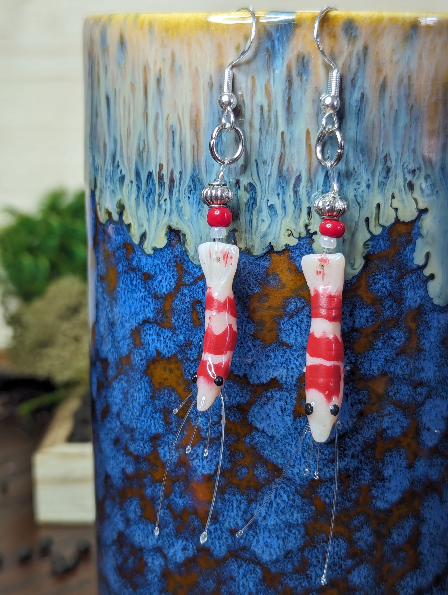 Cherry Shrimp Clay Earrings
