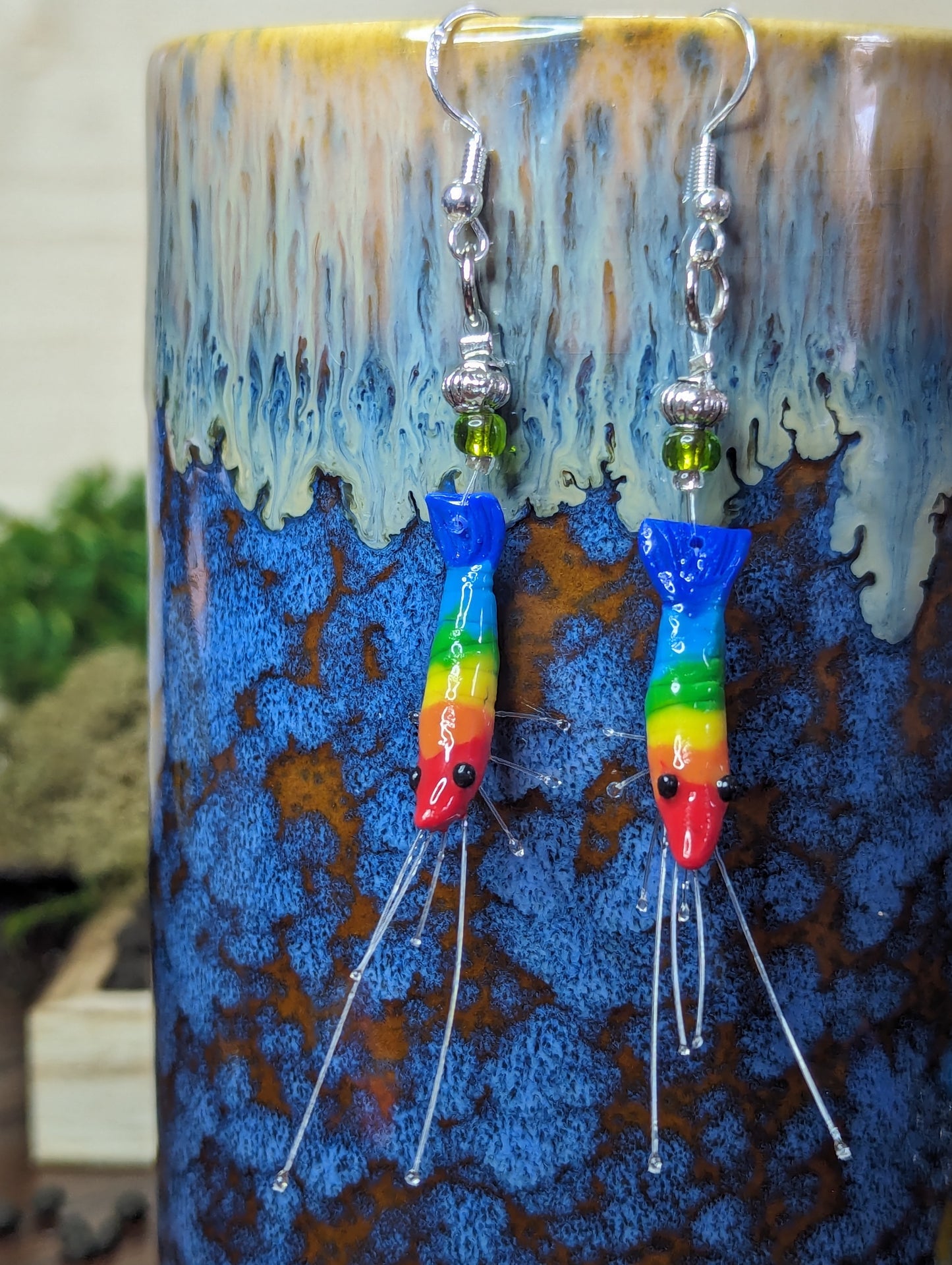 Cherry Shrimp Clay Earrings