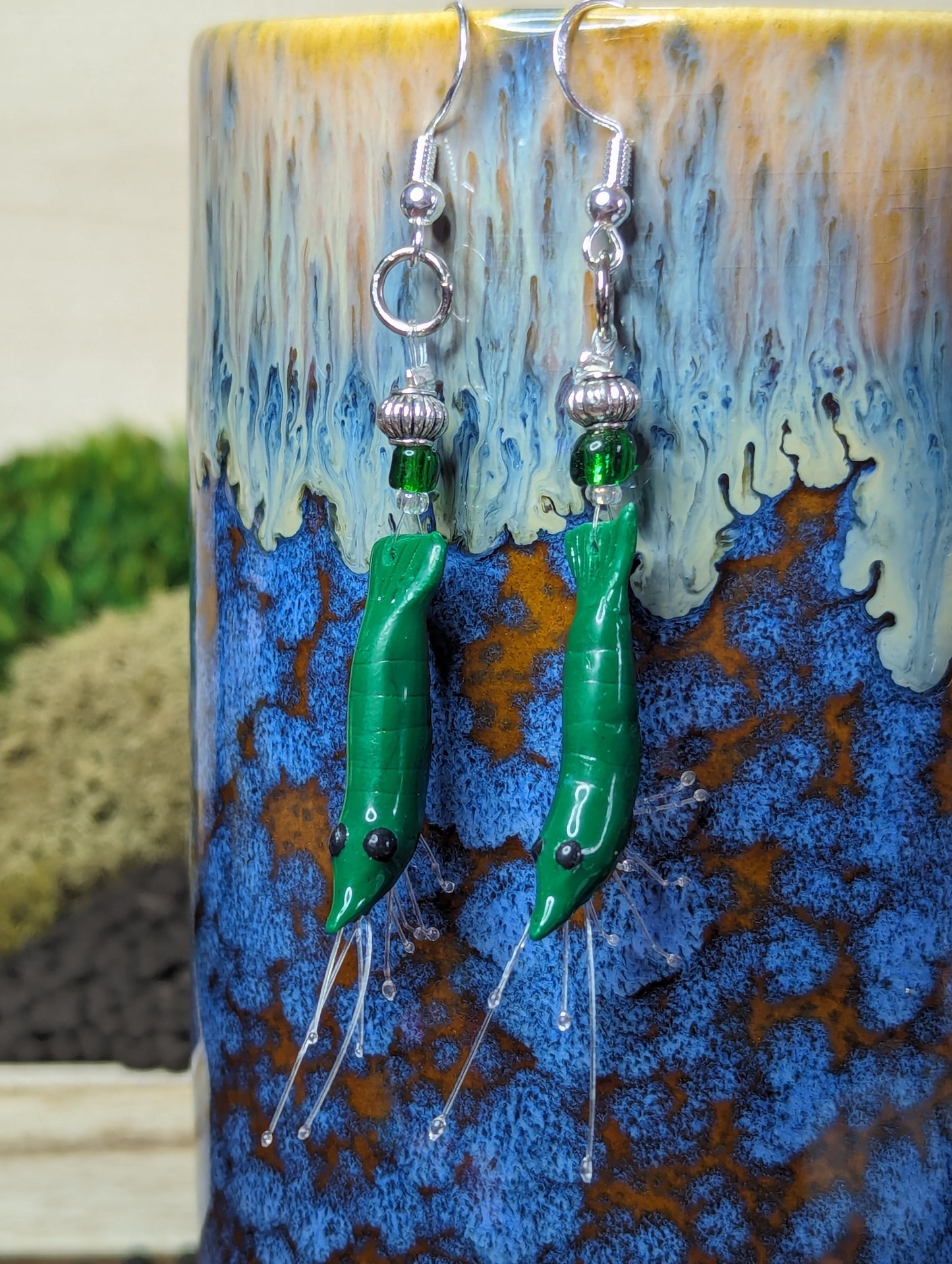 Cherry Shrimp Clay Earrings