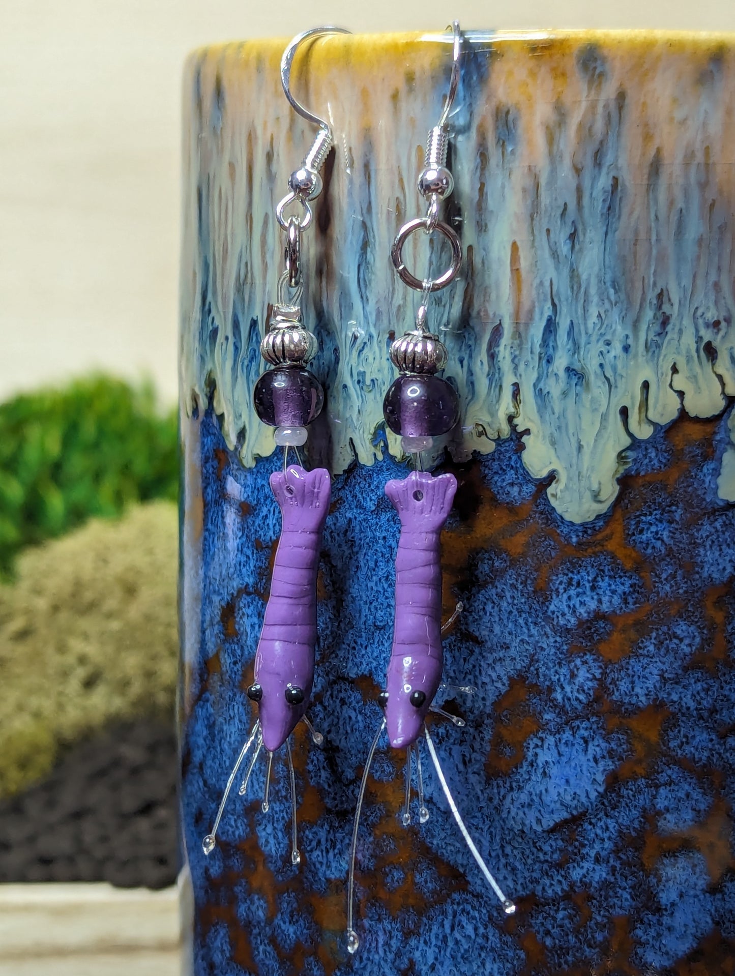 Cherry Shrimp Clay Earrings