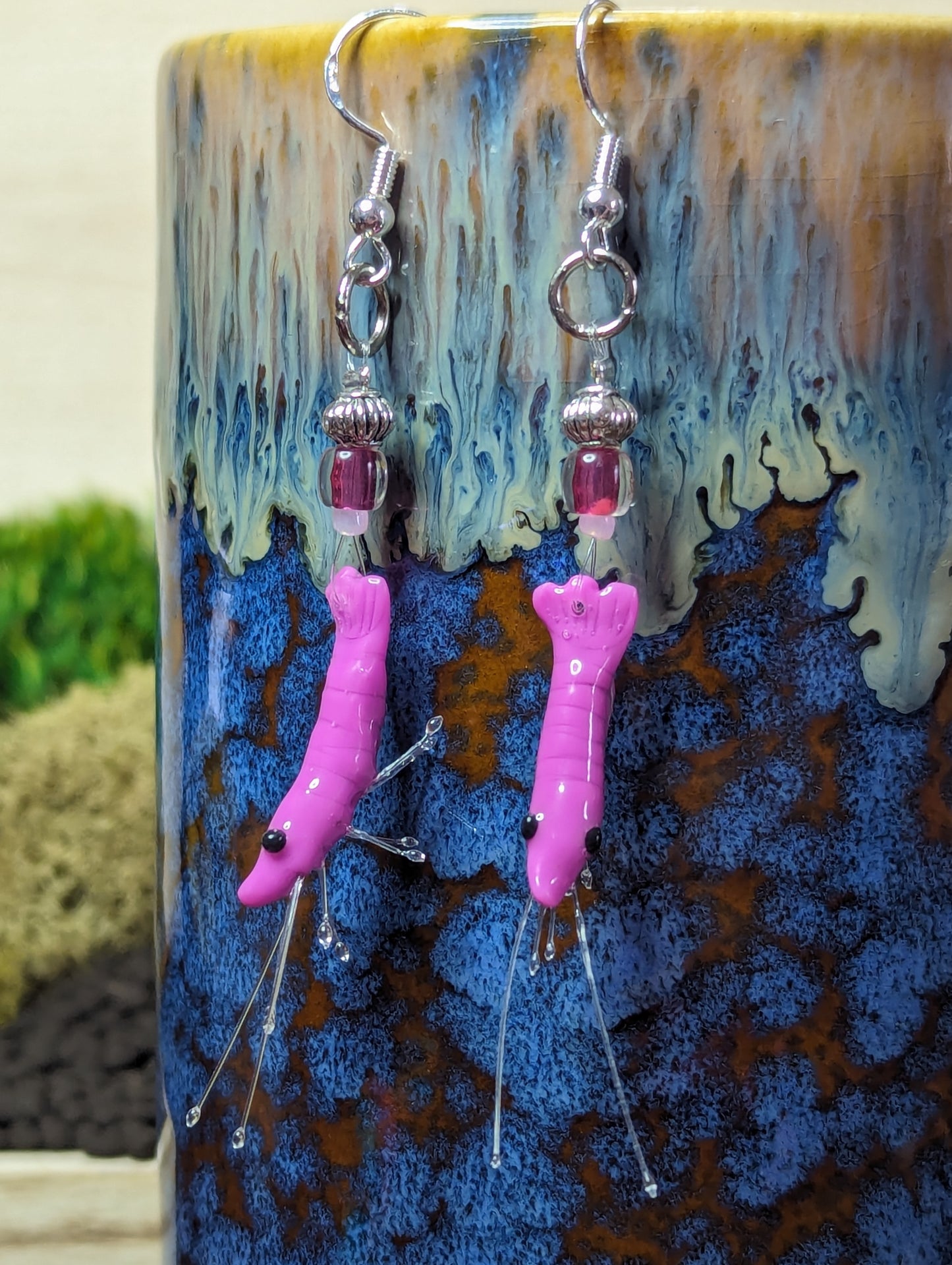 Cherry Shrimp Clay Earrings