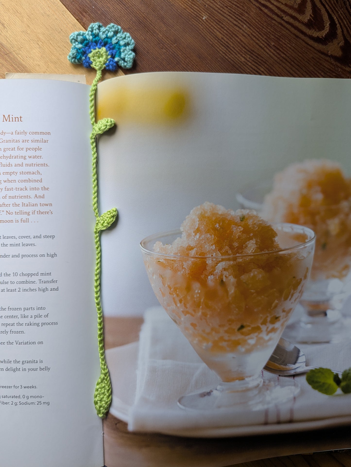 Crochet wildflower bookmark