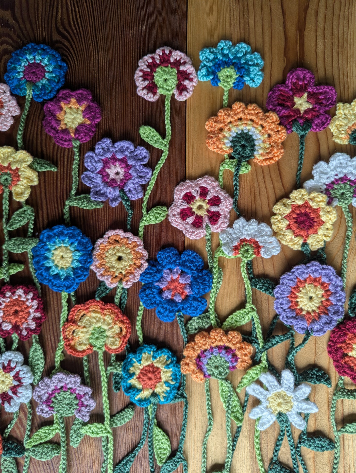 Crochet wildflower bookmark