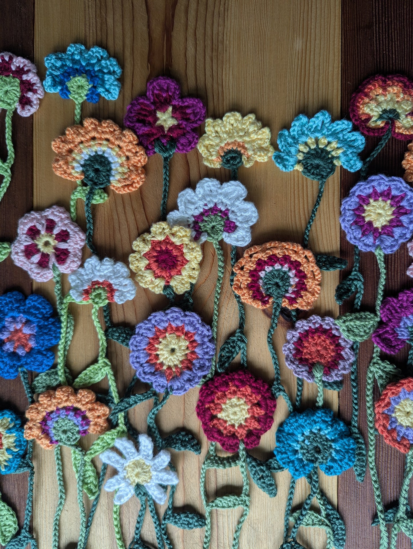 Crochet wildflower bookmark