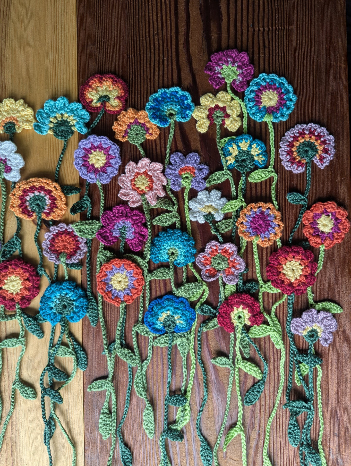 Crochet wildflower bookmark